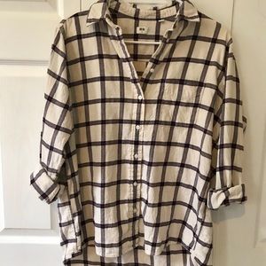 White and Maroon Flannel